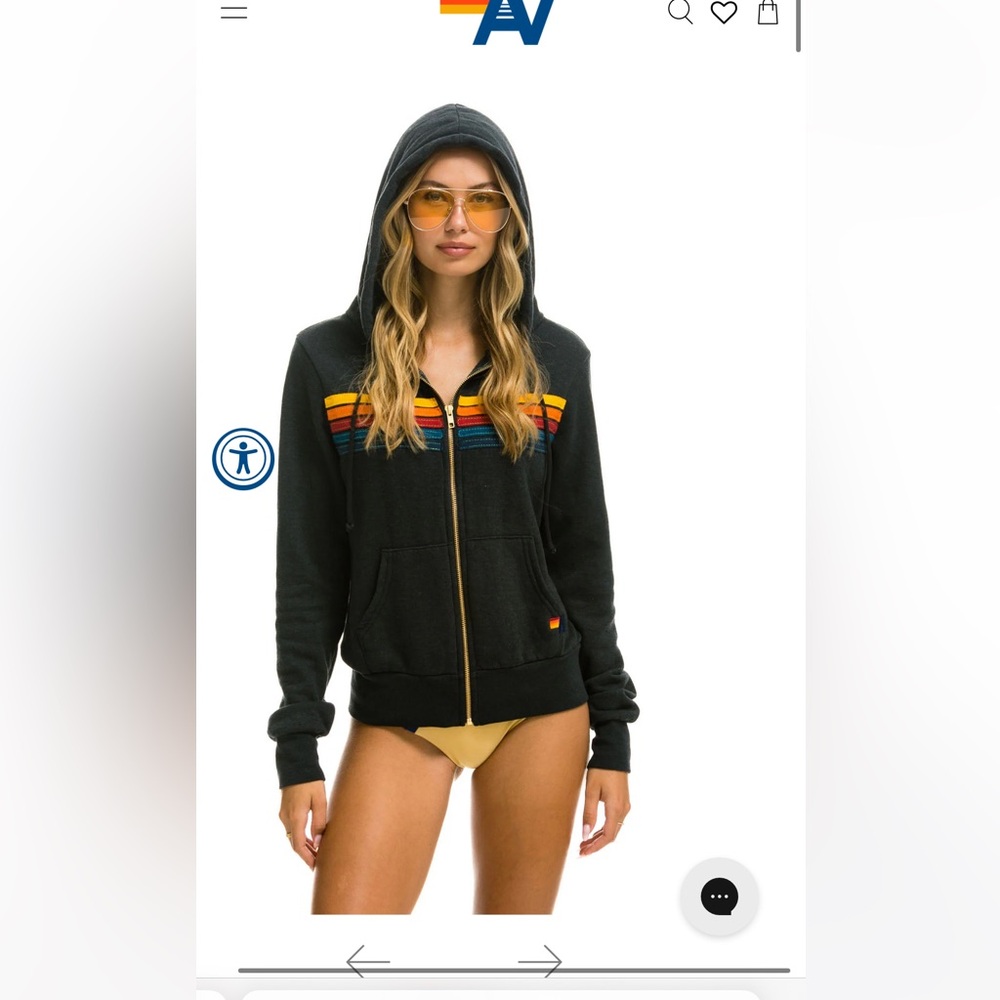 Aviator nation 5 stripe hoodie